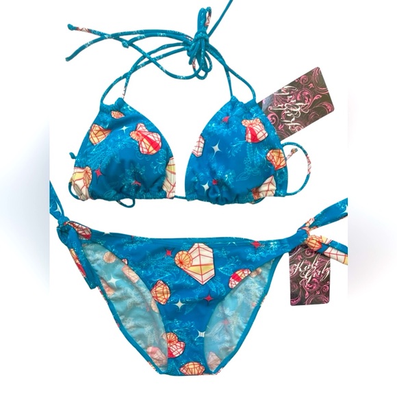 Kali Girlz Other - Kali Girlz NWT Blue Patterned Bikini Set